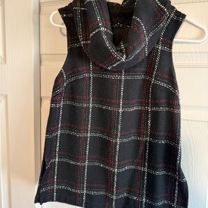 BCBGeneration Black and Red Plaid Vest